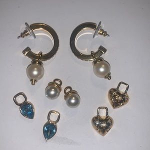 Multi charm interchangeable hoop earings